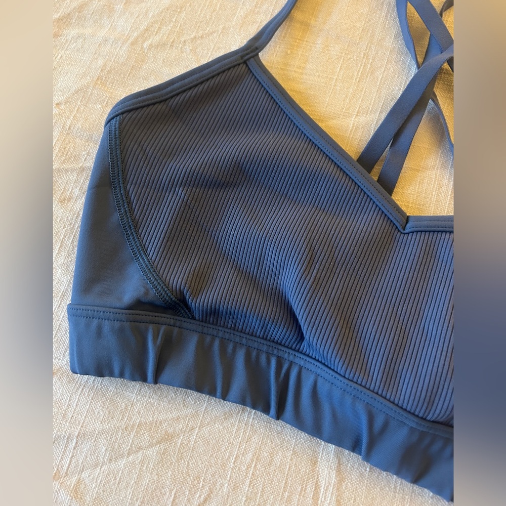 Aerie Navy Ribbed Sports Bra